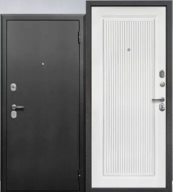 Купить Дверь металлическая 9 см ПРОдевять Букле графит/Белый матовый Левое в интернет-магазине Akvilon.kz
