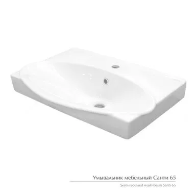 Купить Умывальник Санти 65 мебельный с креплением, белый, Керамин в интернет-магазине Akvilon.kz