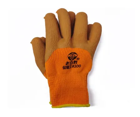 Перчатки вязанные с обливной ладонью оранжевые #300 74г в интернет-магазине Akvilon.kz