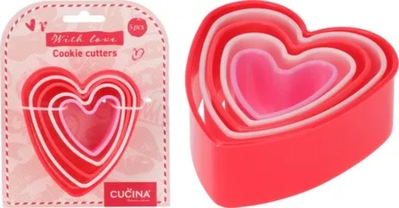 Купить Формы для нарезания теста в виде сердца, набор 5 штук в ассортименте, Koopman в интернет-магазине Akvilon.kz