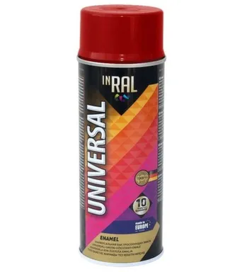 Купить Эмаль аэрозольная алкид универсал, красная RAL3002, 400 мл, Inral в интернет-магазине Akvilon.kz