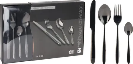 Купить Набор столовых приборов из 24 предметов: нож - 6 шт, вилка - 6 шт, ложка - 6 шт, чайная ложка 6 шт, Koopman в интернет-магазине Akvilon.kz Купить Набор столовых приборов из 24 предметов: нож - 6 шт, вилка - 6 шт, ложка - 6 шт, чайная ложка 6 шт, Koopman в интернет-магазине Akvilon.kz