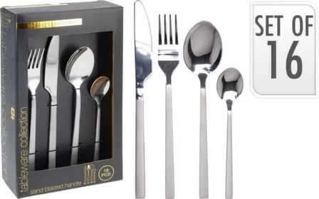 Купить Набор столовых приборов из 16 предметов: нож - 4 шт, вилка - 4 шт, ложка - 4 шт, чайная ложка - 4 шт, Koopman в интернет-магазине Akvilon.kz
