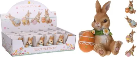 Купить Статуэтка Кролик с яйцом, 7x6x10 см, в ассортименте, Koopman в интернет-магазине Akvilon.kz