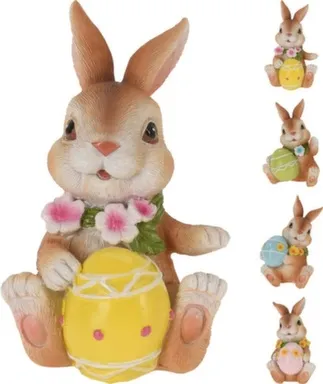 Купить Статуэтка Кролик с яйцом, 7,5x4,8x10,5 см, в ассортименте, Koopman в интернет-магазине Akvilon.kz