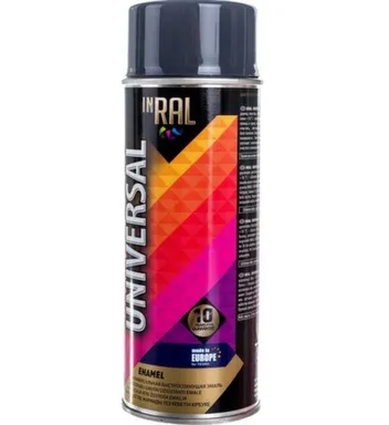 Купить Эмаль аэрозольная алкид универсал, серая RAL7024, 400 мл, Inral в интернет-магазине Akvilon.kz