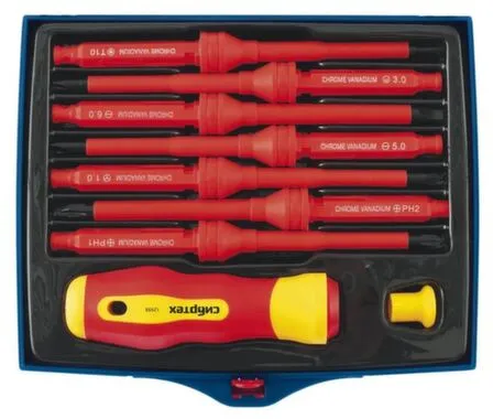 Купить Отвертка со сменными жалами, диэлектрическая до 1000 В, 9 предметов, Сибртех в интернет-магазине Akvilon.kz