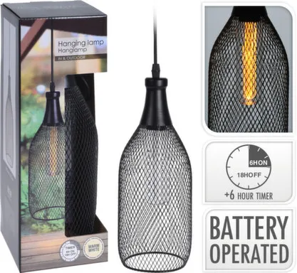 Купить Светильник подвесной, с функцией таймера, с несменяемой лампочкой Эдисона, 12x31 см, Koopman в интернет-магазине Akvilon.kz