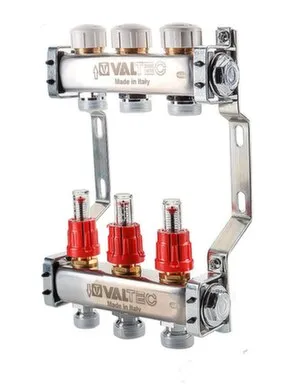 Купить Колекторная группа, нерж.сталь, встр.расх 1" х 3 вых евроконус 3/4 Valtec в интернет-магазине Akvilon.kz