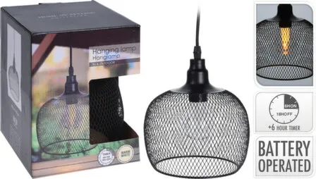 Купить Светильник подвесной, с функцией таймера, с несменяемой лампочкой Эдисона, 18x19 см, Koopman в интернет-магазине Akvilon.kz