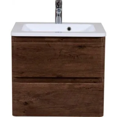 Купить Тумба подвесная АКЦЕНТ каштан с умывальником Альфа 60 см в интернет-магазине Akvilon.kz