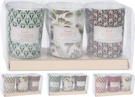 Купить Свечи в стакане, набор 3 шт, размер 5x6 см, в ассортименте, Koopman в интернет-магазине Akvilon.kz