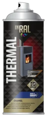 Купить Эмаль аэрозольная силиконовая жаростойкая, белый RAL9003, 400 мл, Inral в интернет-магазине Akvilon.kz