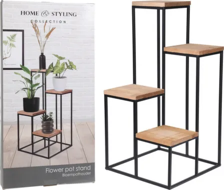 Купить Подставка для цветов, 4 полки, 34x34x67 см, Koopman в интернет-магазине Akvilon.kz