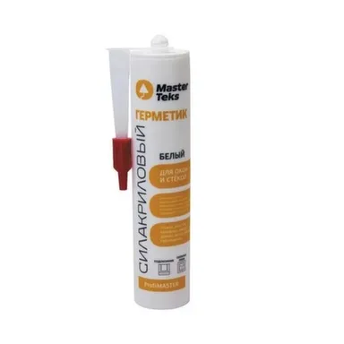 Купить Герметик силакриловый для окон и стекол ProfiMaster, белый, 290 мл, MasterTeks в интернет-магазине Akvilon.kz