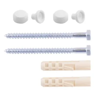 Купить Набор для крепления унитаза 10x80 мм, белый, 2 шт, Стройбат в интернет-магазине Akvilon.kz