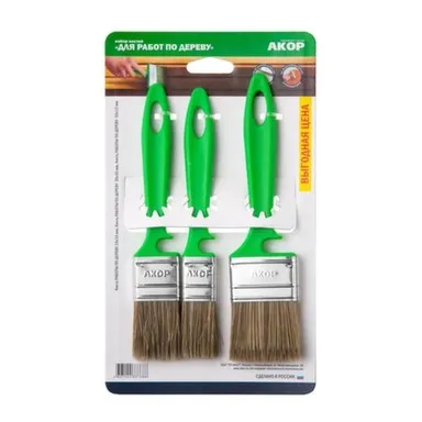 Купить Набор кистей для работы по дереву АКОР в интернет-магазине Akvilon.kz