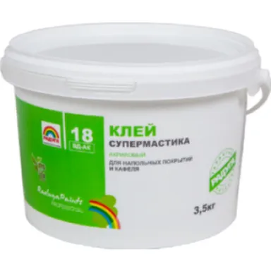 Купить Клей супермастика Радуга 18 для напольных покрытий и кафеля 3,5 кг в интернет-магазине Akvilon.kz