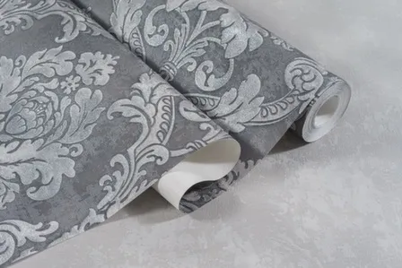 Купить Обои виниловые на флизелиновой основе Жанет, мотив, графит, 1,06x10 м, Domingo в интернет-магазине Akvilon.kz