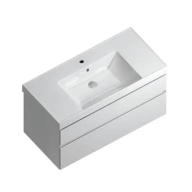 Купить Тумба подвесная Cubo, два ящика, белый, с умывальником Cubo 100 см, KERAMA MARAZZI в интернет-магазине Akvilon.kz