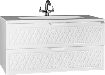 Купить Тумба подвесная 3D, с двумя выдвижными ящиками, с умывальником Stella 100 см, ДОМИНО в интернет-магазине Akvilon.kz