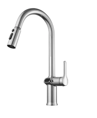 Купить Смеситель для кухни с высоким вытяжным изливом и дисплеем, хром, Esko в интернет-магазине Akvilon.kz