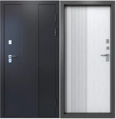 Купить Дверь металлическая Медверь 3 Антик серебро чёрное/ Санторини белый Правое 2050x960 в интернет-магазине Akvilon.kz