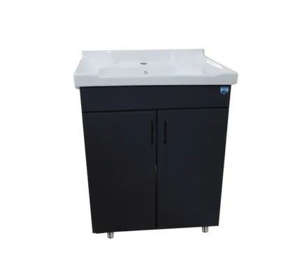 Купить Тумба напольная Neo Breeze c умывальником Saniteco 60 см, графит, ORBITA-4 в интернет-магазине Akvilon.kz