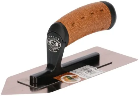 Купить Гладилка для венецианской штукатурки, "утюжок", 240x86x0,3 мм, Олейник, пробковая ручка в интернет-магазине Akvilon.kz