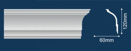 Купить Плинтус потолочный 120x60x2000мм, Solid в интернет-магазине Akvilon.kz