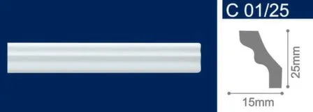 Купить Плинтус потолочный 25x15x2000мм, Solid в интернет-магазине Akvilon.kz