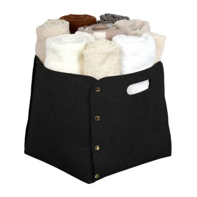 Купить Корзина для хранения из фетра 30x30x30 см, 27 л темно-серый, QWERTY в интернет-магазине Akvilon.kz