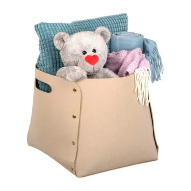 Купить Корзина для хранения из фетра 30x30x30 см, 27 л бежевый, QWERTY в интернет-магазине Akvilon.kz