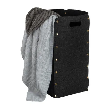 Купить Корзина для хранения из фетра 30x30x55 см, 49 л темно-серый, QWERTY в интернет-магазине Akvilon.kz