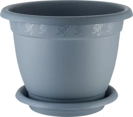 Купить Горшок для цветов InGreen Aphrodite 1,5 л D170 мм с подставкой, серый в интернет-магазине Akvilon.kz