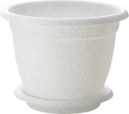 Купить Горшок для цветов Борнео 12,7 л D340 мм с подставкой №7 мраморный в интернет-магазине Akvilon.kz