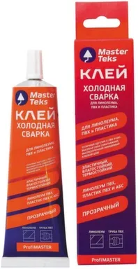Купить Клей поливинилхлоридный холодная сварка, прозрачный, 115 г, Masterteks в интернет-магазине Akvilon.kz