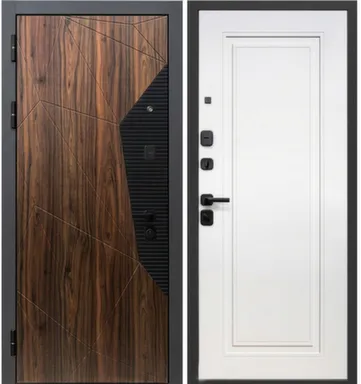 Дверь метал.10,0см Base ГЕОМЕТРИЯ (Черный муар) МДФ 8 мм арктик 860мм Левая в интернет-магазине Akvilon.kz