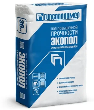 Купить Пол повышенной прочности ЭКОПОЛ самовыравнивающийся 30 кг, Гипсополимер в интернет-магазине Akvilon.kz