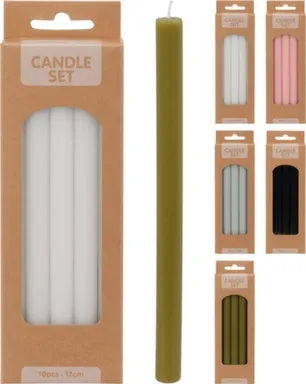 Купить Свеча гладкая, длина 17 см, набор 10 шт, в ассортименте, Koopman в интернет-магазине Akvilon.kz