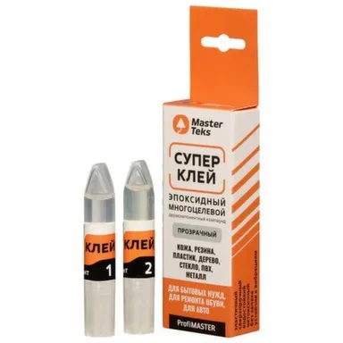 Купить Супер-клей эпоксидный двухкомпонентный многоцелевой, прозрачный, 10 гр, Masterteks в интернет-магазине Akvilon.kz