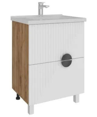 Тумба напольная Тора Дуб Крафт Золотой Белый матовый 2 ящика с умывальником Orbita 1170-70/710, 70 см, AVK в интернет-магазине Akvilon.kz Тумба напольная Тора Дуб Крафт Золотой Белый матовый 2 ящика с умывальником Orbita 1170-70/710, 70 см, AVK в интернет-магазине Akvilon.kz