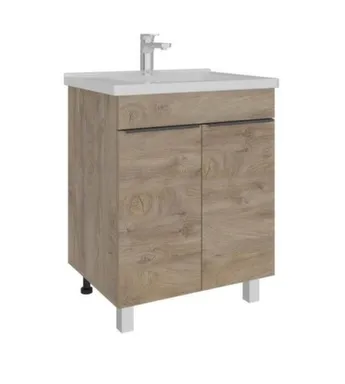 Тумба напольная Кира Дуб Эндгрейн 2 двери с умывальником Orbita 1170-60/610, 60 см, AVK в интернет-магазине Akvilon.kz