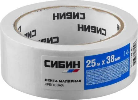 Купить Лента клейкая малярная крепированная 38 мм х 25 м, Сибин в интернет-магазине Akvilon.kz