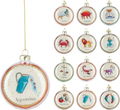 Купить Ёлочное украшение Знак зодиака, диаметр 8 см, в ассортименте, Koopman в интернет-магазине Akvilon.kz