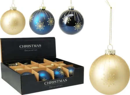 Купить Ёлочное украшение Шар, стекло, диаметр 8 см, в ассортименте, Koopman в интернет-магазине Akvilon.kz