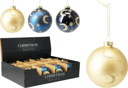 Купить Ёлочное украшение Шар, стекло, диаметр 8 см, в ассортименте, Koopman в интернет-магазине Akvilon.kz