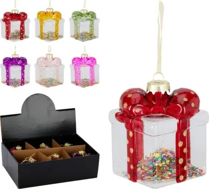 Купить Декорация подвесная Подарок, 7,5x8x9,5 см, в ассортименте, Koopman в интернет-магазине Akvilon.kz