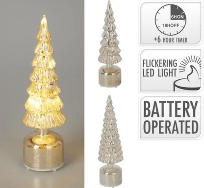 Купить Декорация Ёлочка с подсветкой, 9x36 см, с функцией таймера, в ассортименте, Koopman в интернет-магазине Akvilon.kz
