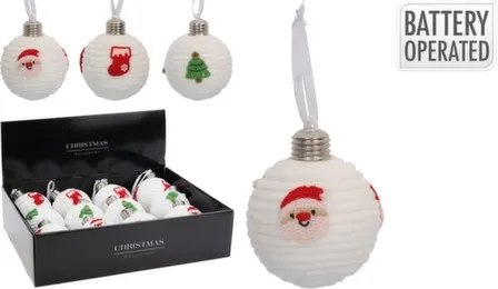 Купить Ёлочное украшение Шар, диаметр 9 см, с подсветкой LED, в ассортименте, Koopman в интернет-магазине Akvilon.kz